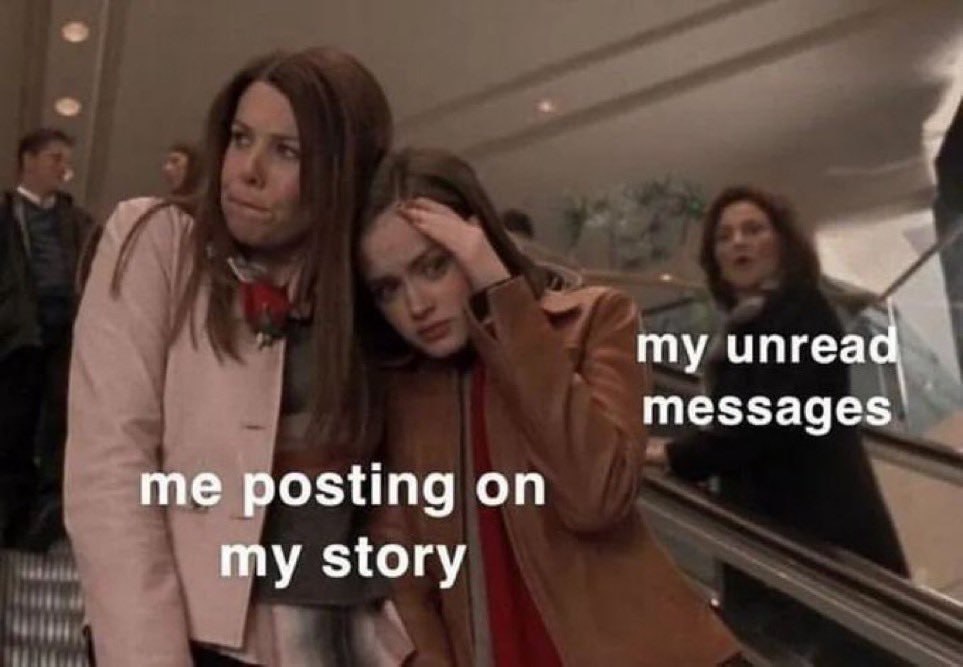 ипгеа messages me posting on my story