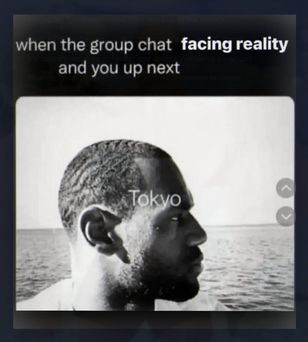 when the group chat facing reality and you up next