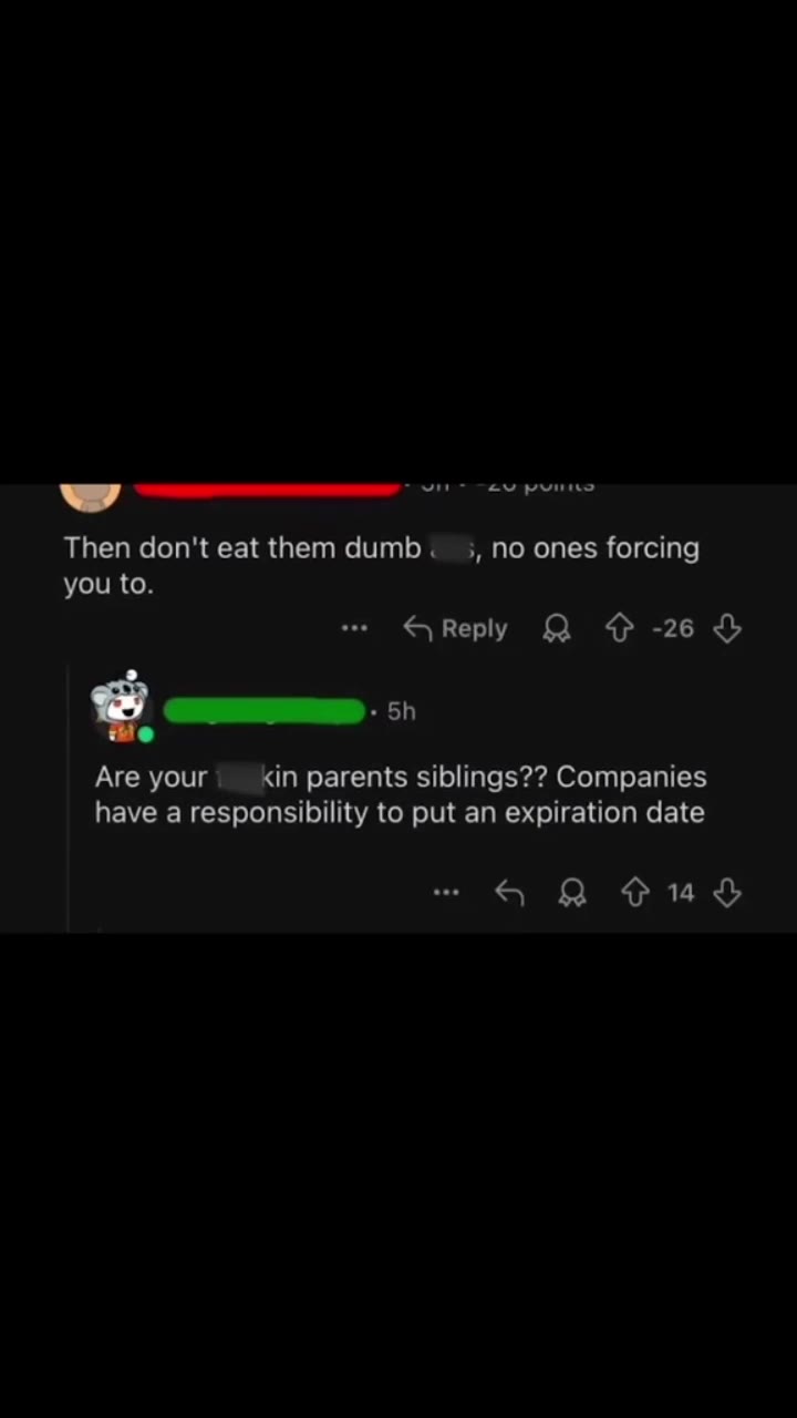 Are your. «т parents siblings?? Companies have a responsibility to put an expiration date