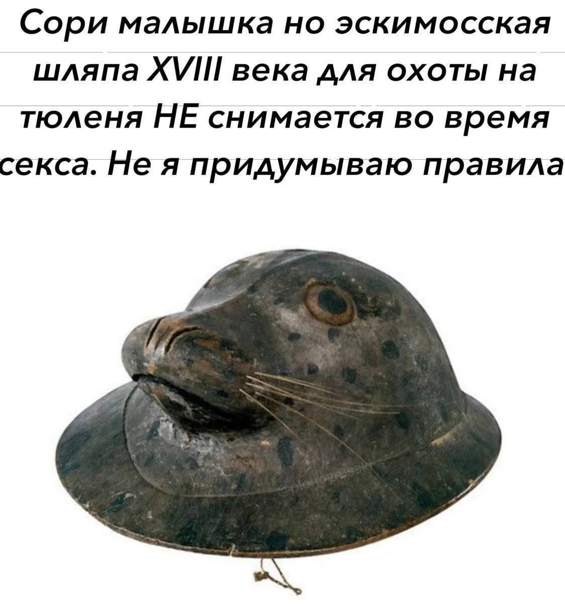 Сори малышка но эскимосская шляпа века для охоты тюленя НЕ снимается во время секса. Не я придумываю правила