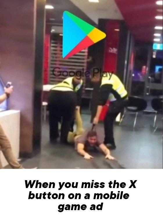 When you miss the button on a mobile game