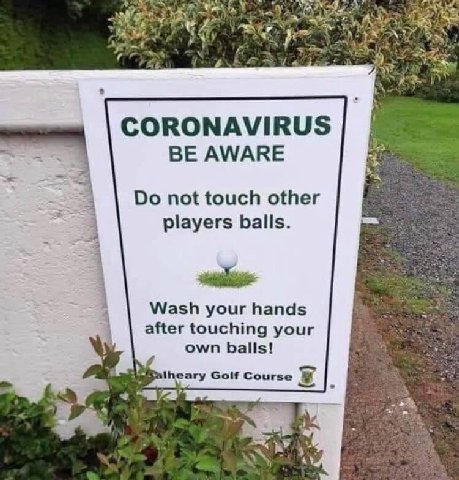CORONAVIRUS AWARE not touch other players balls. Wash your hands after touching your own balls! Golf 4