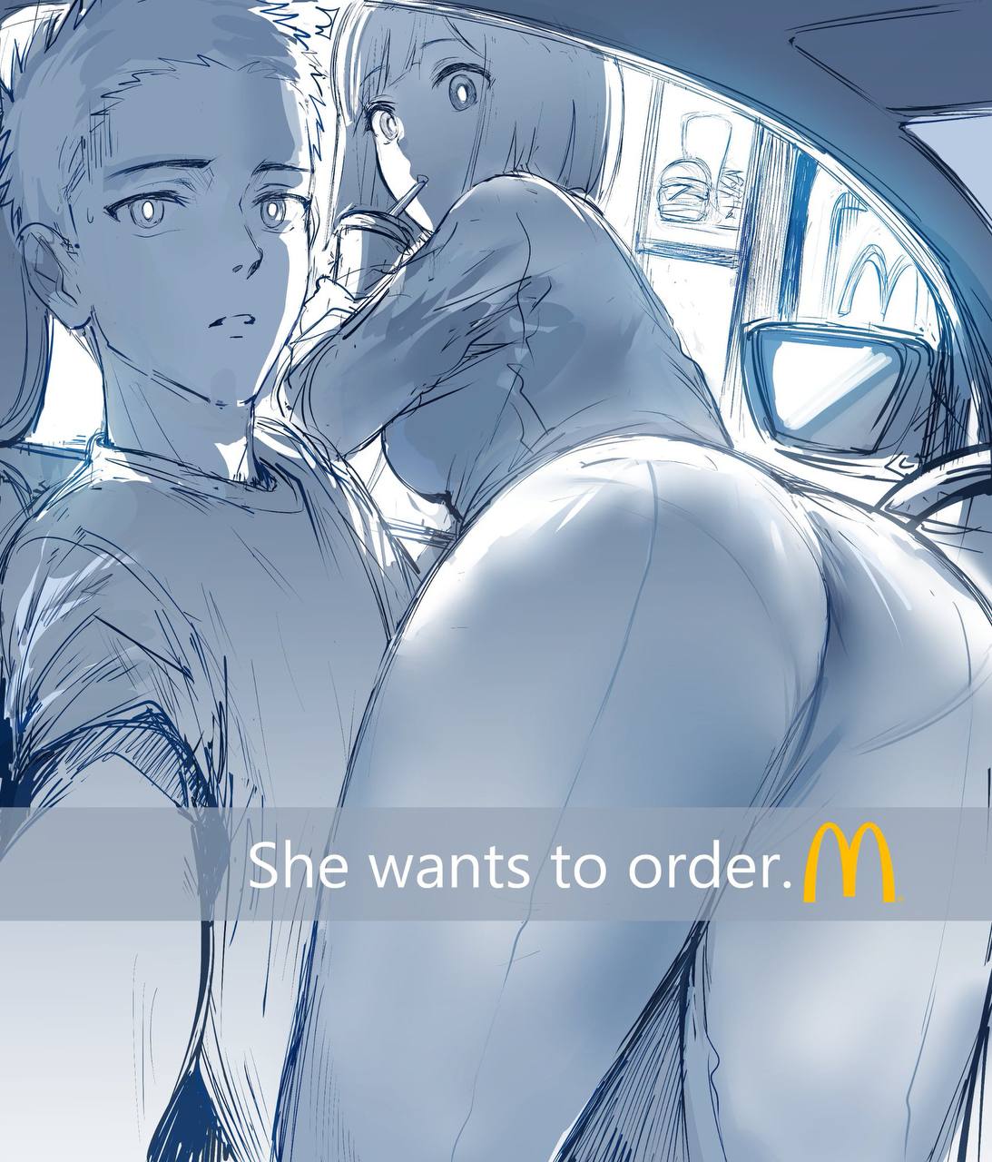 4 4 у She wants to order.