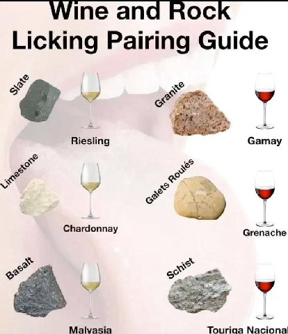 Licking Pairing Guide Riesling Gamay Chardonnay Grenache Malvasia Touriaa Nacional