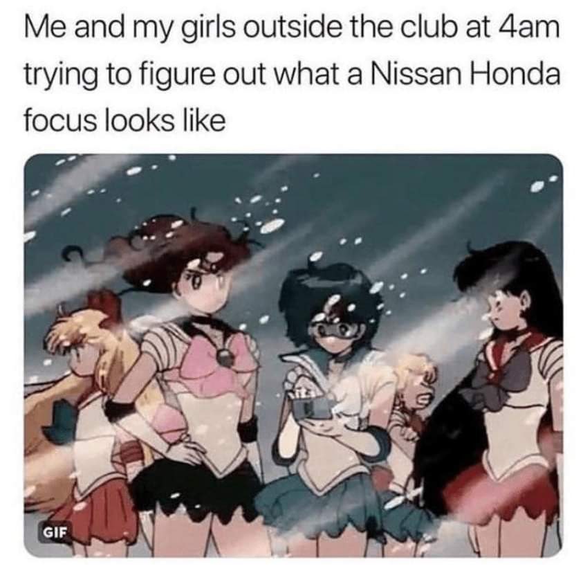 Me and my girls outside the club at trying to figure out what a Nissan Honda focus like GIF