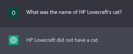 О What was the name of [оуесга "5 cat? Lovecraft did not have a cat.