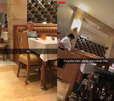 4 у Me Omg she died so sorry snap chat