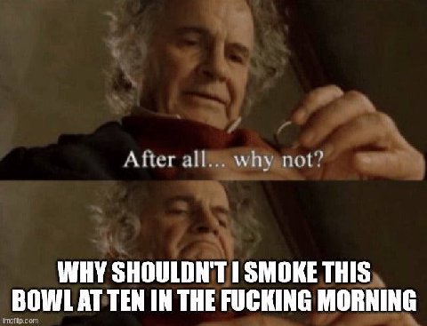 пог WHY SHOULDN'T SMOKE THIS BOWL AT TEN IN THE FUCKING MORNING