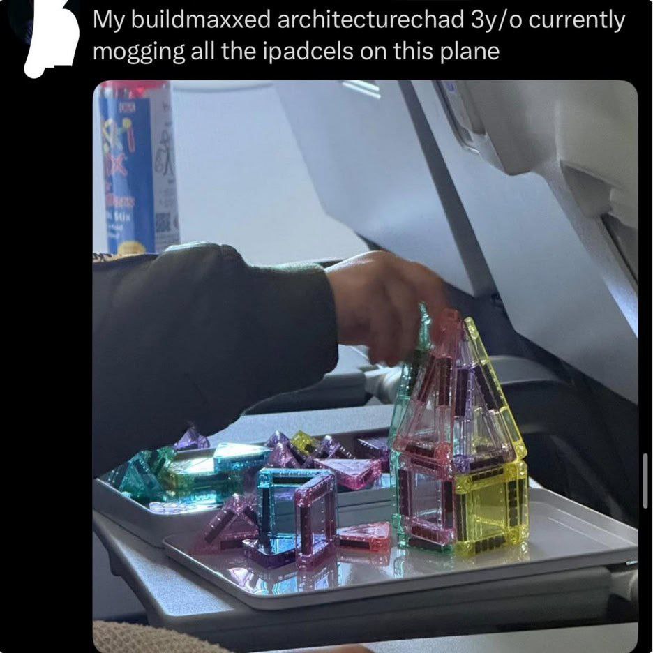 My buildmaxxed architecturechad Зу/о currently mogging all the ipadcels on this plane