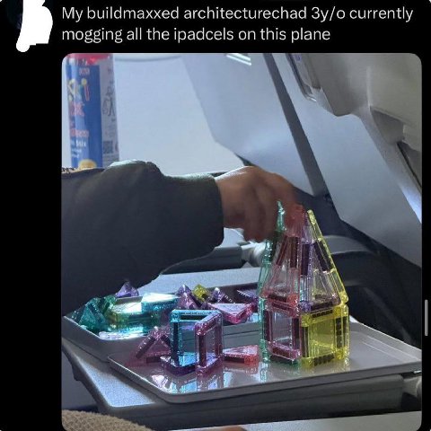 My buildmaxxed architecturechad Зу/о currently mogging all the ipadcels on this plane
