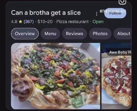 Can а brotha get а slice 4.8 (367) $10-20 Pizza restaurant Open Menu Reviews Photos About ж А, Awe Baby За у