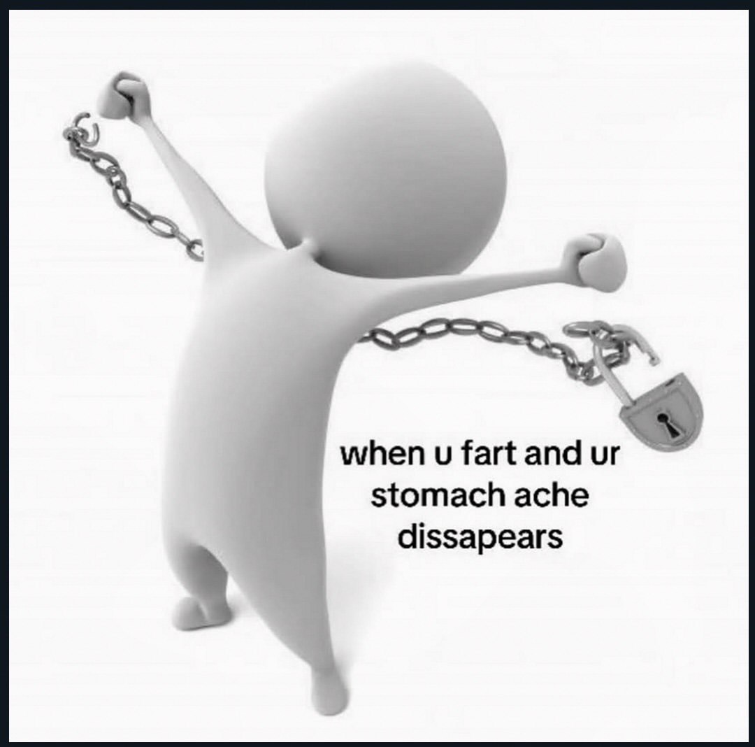 when fart and stomach ache dissapears