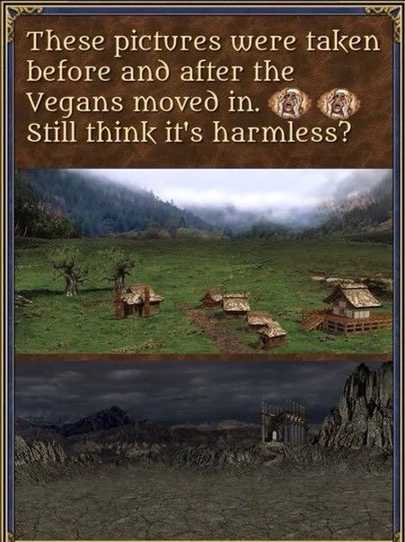 These pictures were before ano after the Vegans тоуед in. 88 Still think it's harmless?