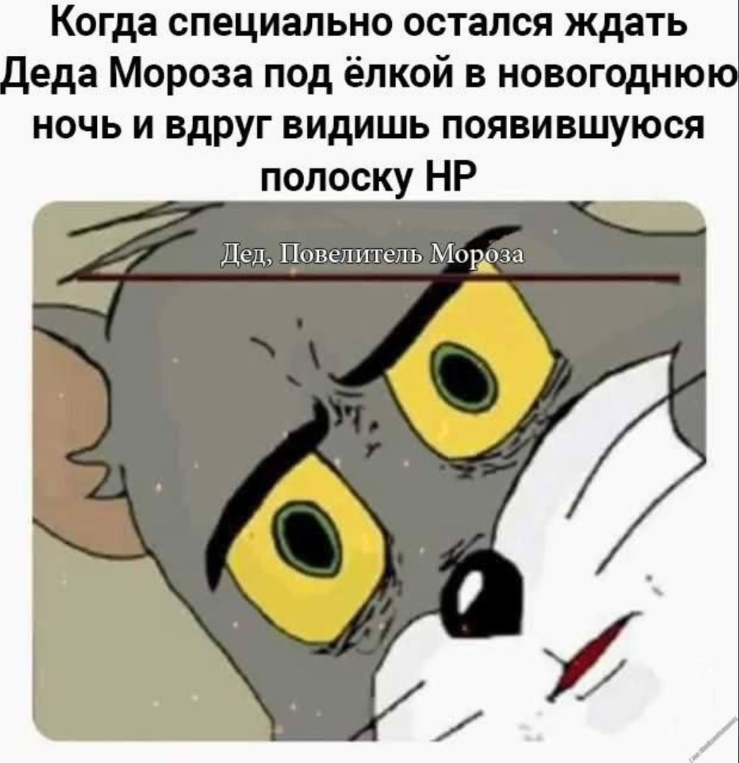 Когда специально остался ждать Деда Мороза под ёлкой в новогоднюю ночь и вдруг видишь появившуюся полоску Дед, Товелитель Мороза