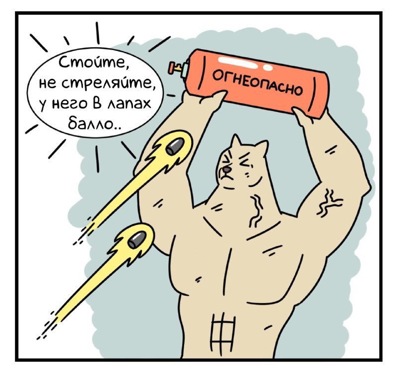 Cmoume, не стреляйте, Or НЕОПАСНО у него В лапах балло.. Я И