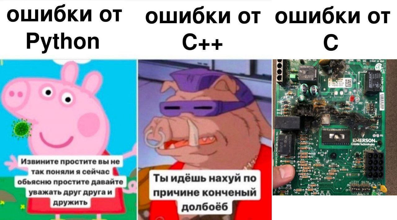 ошибки от ошибки от ошибки от Python С++ С Извините простите вы we так поняли я сейчас объясню простите давайте Ты идёшь нахуй по уважать друг друга и причине конченый долбоёб