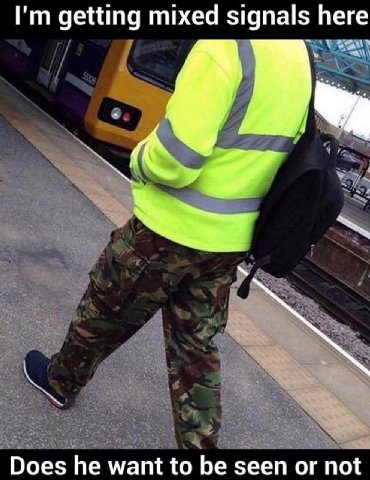 getting mixed signals here Does he want to be seen or not