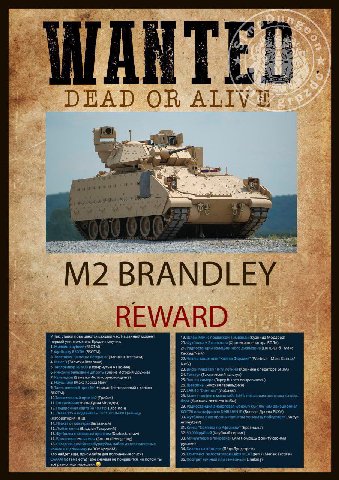 a i, ANTED 7 4 DEAD OR а у BRANDLEY REWARD ставки повышаются каждый данный момент Мордора) ‘первый уничтожитель Бредли получит: 20. оператора 2 Это 2a 8 (Ваписки Ветерана) 22. шитные 2 Warbear Maxc Ка