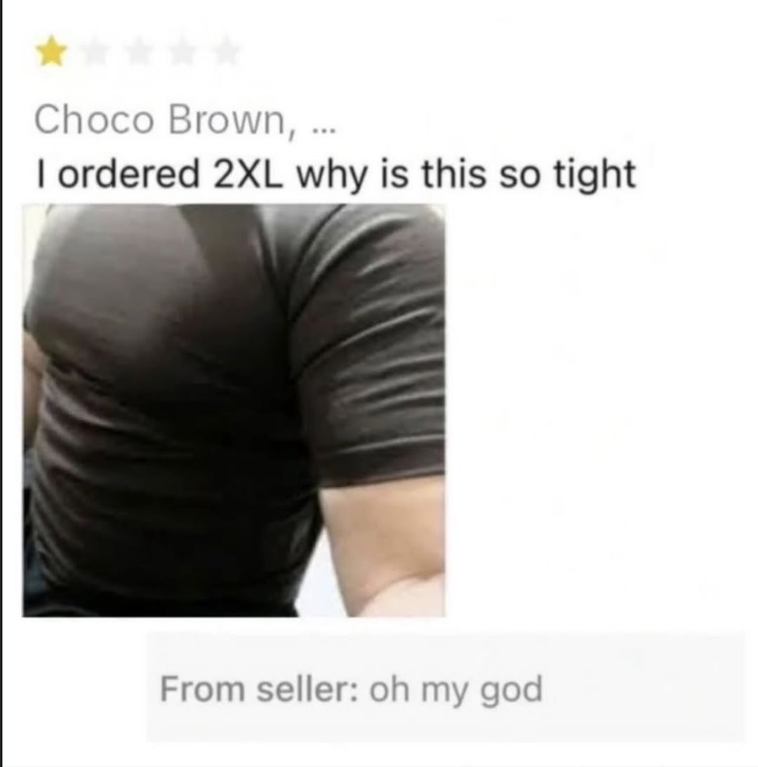 Choco ordered why is this so tight From seller: my god