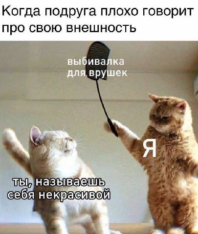 Когда подруга плохо говорит про свою внешность выбивалка для врушек ты, назы ваешь. себя ИВО a ite