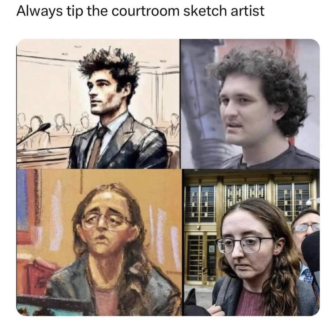 Always tip the courtroom sketch artist