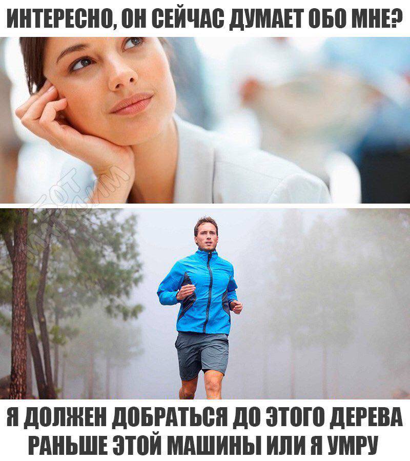 ИНТЕРЕСНО, ОН СЕИЧАС ДУМАЕТ MHE? Я ДОБРАТЬСЯ ДО ЭТОГО ДЕРЕВА РАНЬШЕ МАШИНЫ ИЛИ Я УМРУ