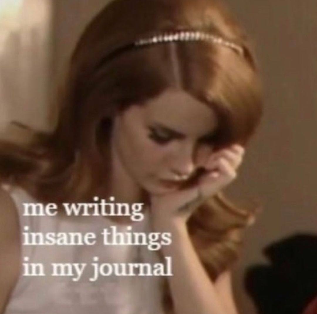 me writing insane things my journal