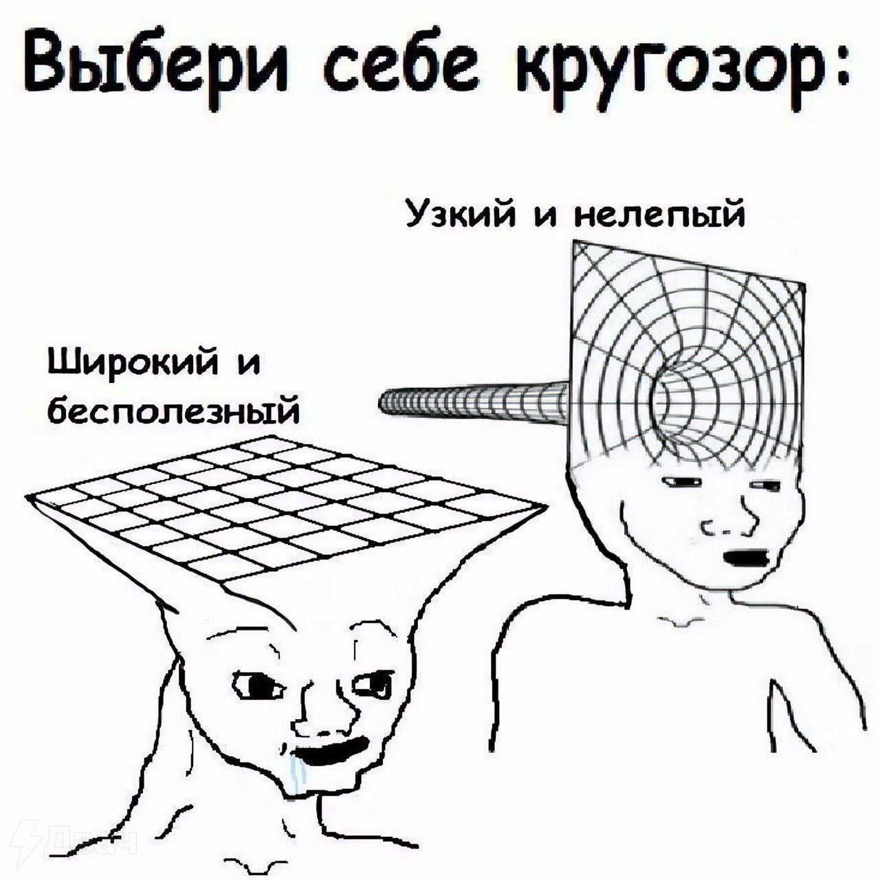 Выбери себе кругозор: Узкий и нелепый Широкий и бесполезный