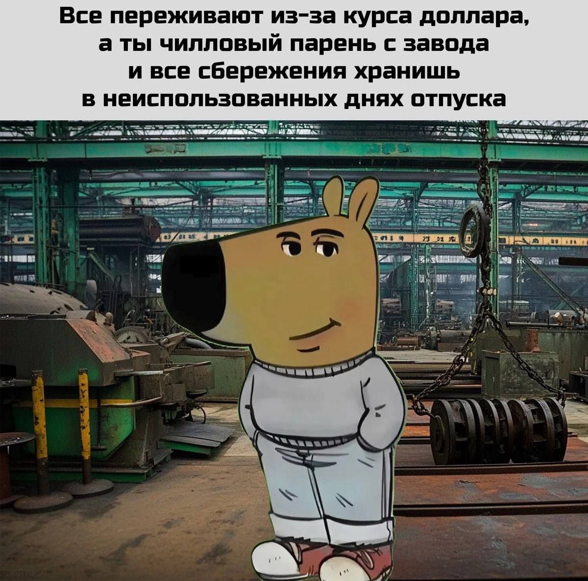 Все переживают из-за курса доллара, а ты чилловый парень с завода и все сбережения хранишь в неиспользованных днях отпуска a