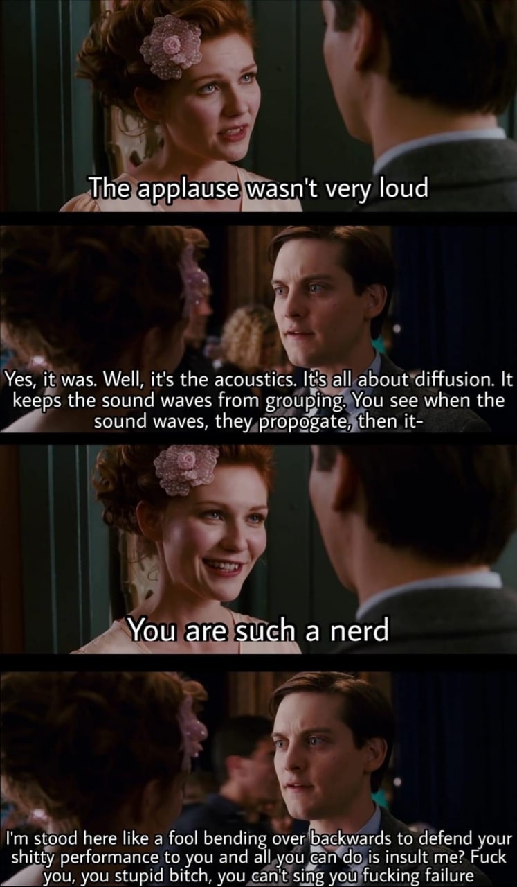 The applause wasn't very loud Yes, it was. Well, it's the acoustics. It's all about diffusion. It keeps the sound waves from grouping. You see when the sound waves, they propogate, then it- You are su