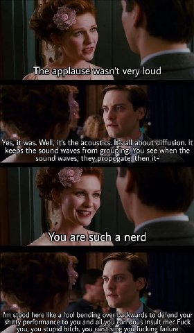 The applause wasn't very loud Yes, it was. Well, it's the acoustics. It's all about diffusion. It keeps the sound waves from grouping. You see when the sound waves, they propogate, then it- You are su
