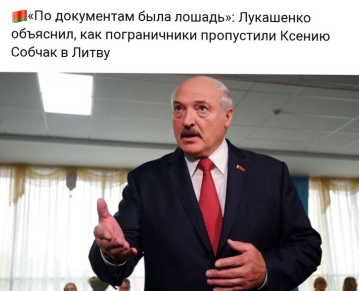 документам была лошадь»: Лукашенко объяснил, как пограничники пропустили Ксению Собчак в Литву