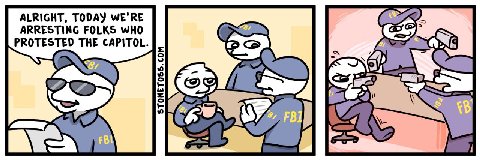 ALRIGHT, TODAY WE'RE ARRESTING FOLKS WHO PROTESTED THE CAPITOL.