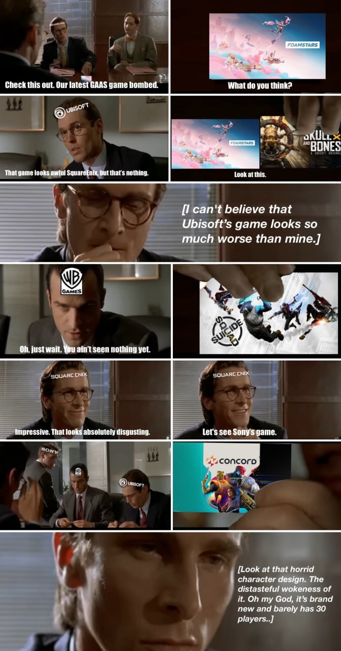 on Check this out. Our latest GAAS game bombed. What you think? or а BONES That game ами! but thal’s nothing. Look at this. [I can't believe that Ubisoft’s game looks so much worse than mine.] just wa