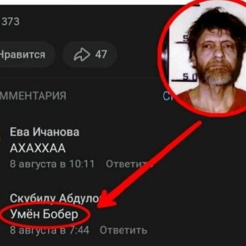 373 1равится 47 i ММЕНТАРИЯ С Ева Ичанова АХАХХАА 8 августа в 10:11 Ответил Скубилу Умён Бобер 8 /:44 Ответить