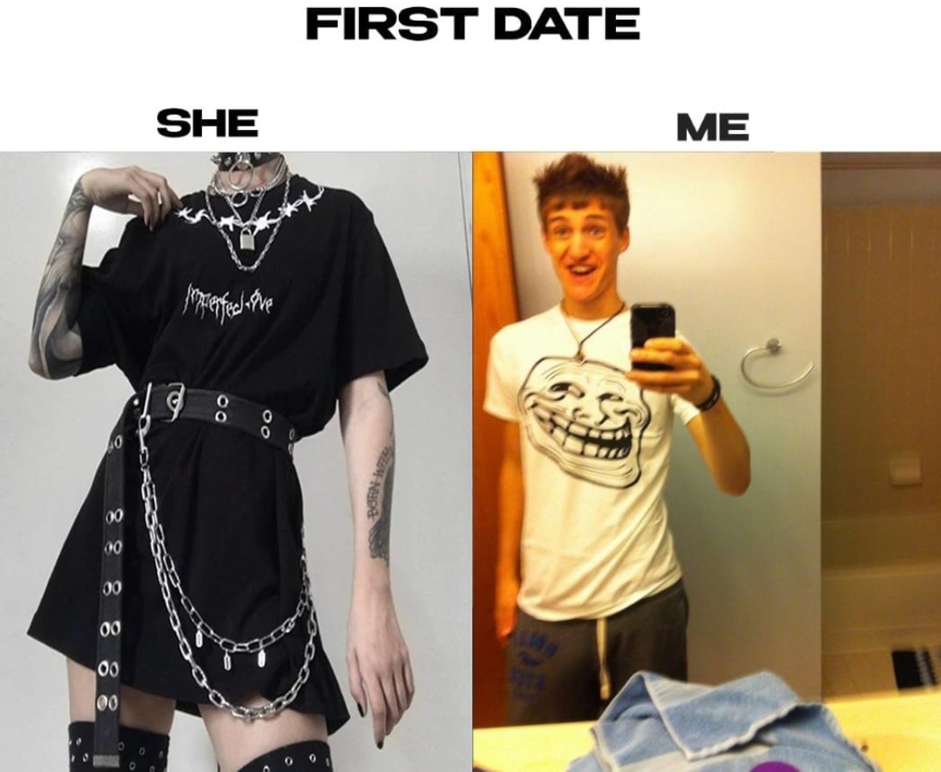 FIRST DATE SHE ME OF We 19 0 0 0 00 00 00 wey