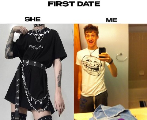 FIRST DATE SHE ME OF We 19 0 0 0 00 00 00 wey