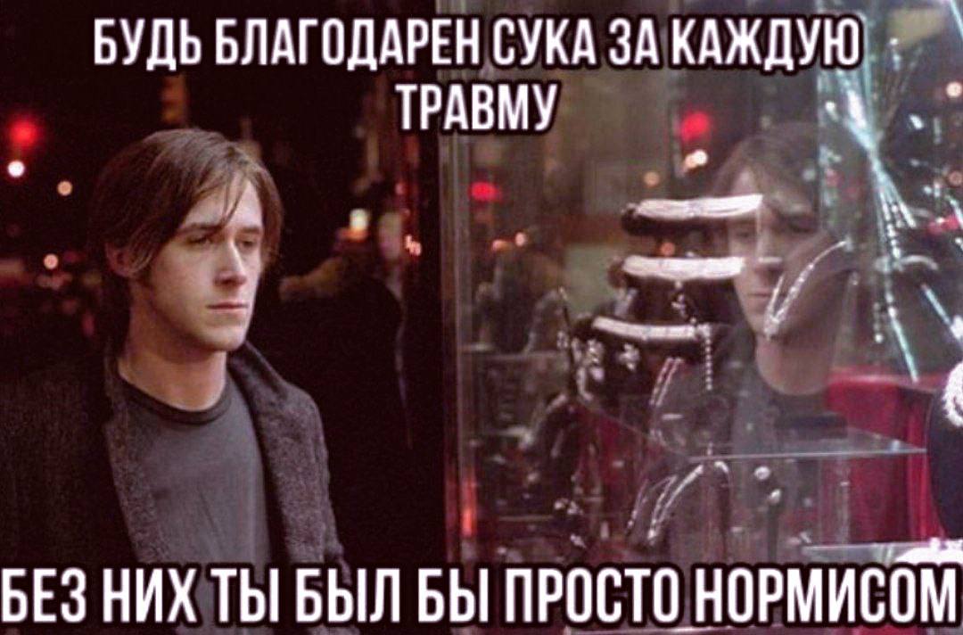БУДЬ БЛАГОДАРЕН СУКА ЗА КАЖДУЮ TPABMY А, БЕЗ НИХ ТЫ БЫЛ БЫ ПРОСТО НОРМИСОМ
