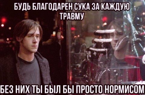 БУДЬ БЛАГОДАРЕН СУКА ЗА КАЖДУЮ TPABMY А, БЕЗ НИХ ТЫ БЫЛ БЫ ПРОСТО НОРМИСОМ