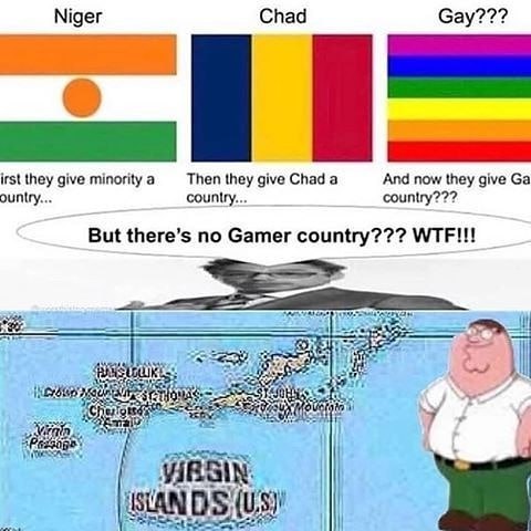 Niger Chad Gay??? irst they give minority a Then they give Chad a And now they give ountry... country... country??? But there’s no Gamer country???