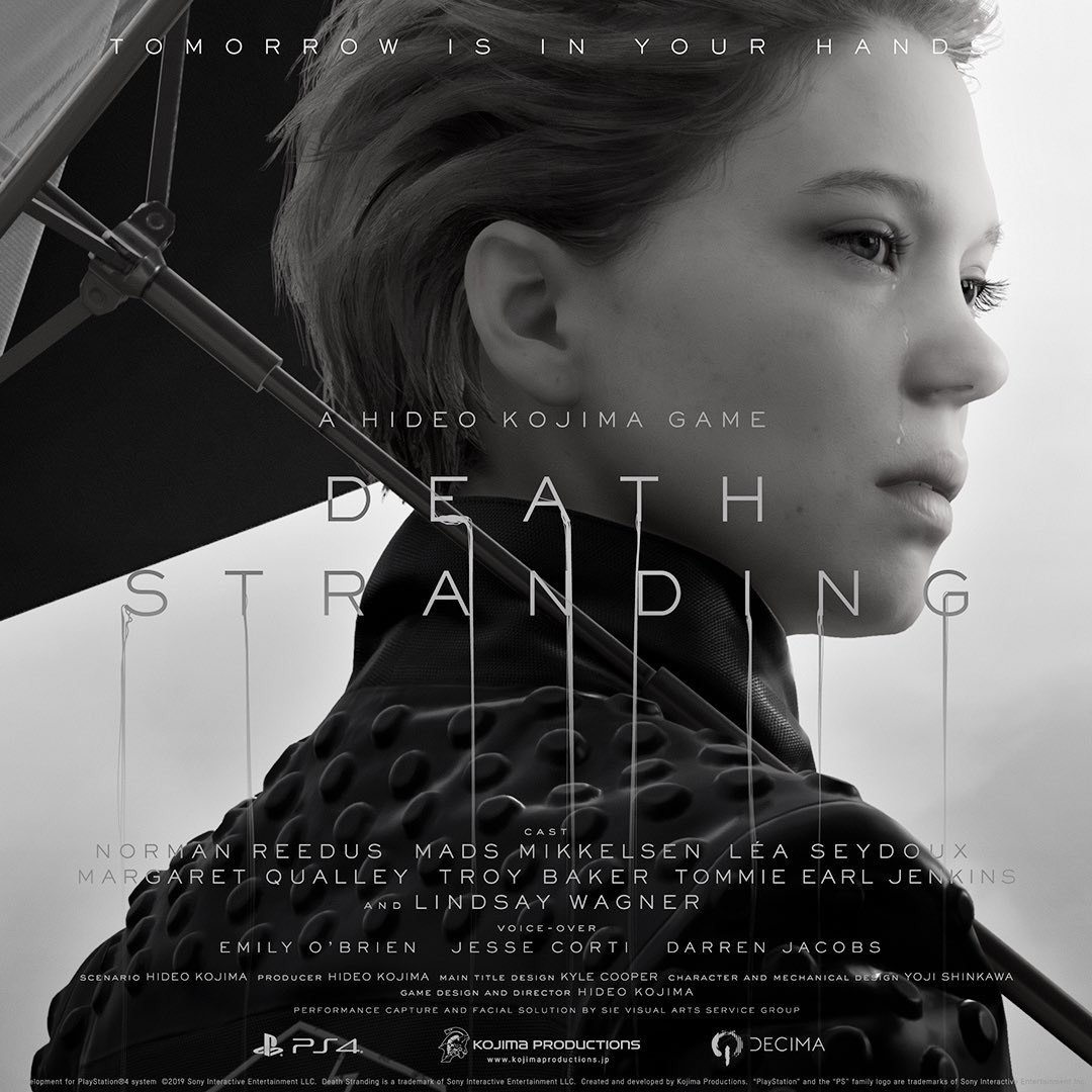 MOR is IN YOUR у AXHIDEO KOJIMA GAME REEDUS MADS MIKKELSEN LEA SEYDO TROY BAKER TOMMIE EARL дно LINDSAY WAGNER EMILY O’BRIEN JESSE DARREN JACOBS SceNaRio HIDEO KOJIMA HIDEO KOJIMA MaIN TITLE DESIGN KY