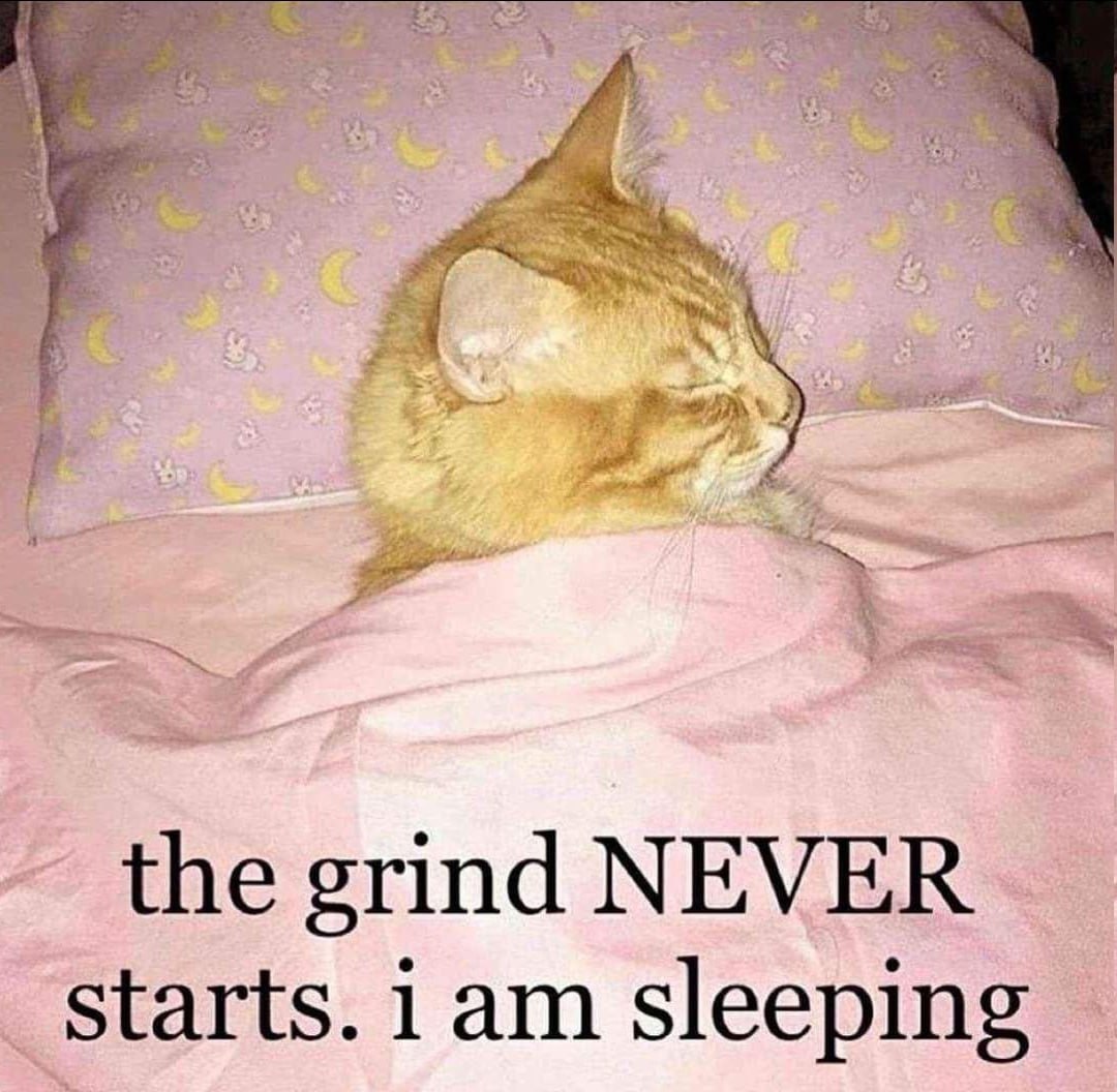 the grind NEVER starts. 1 sleeping