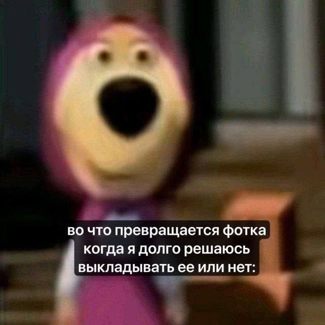 во что превращается фотка когда я долго решаюсь выкладывать ее или нет: