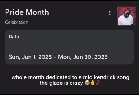 Pride Month : я whole month dedicated to a mid kendrick song the glaze is crazy ® УГ