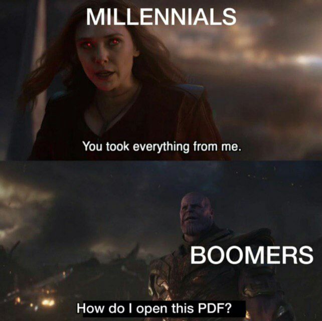 MILLENNIALS You took everything from me. BOOMERS реп this РОЕ?