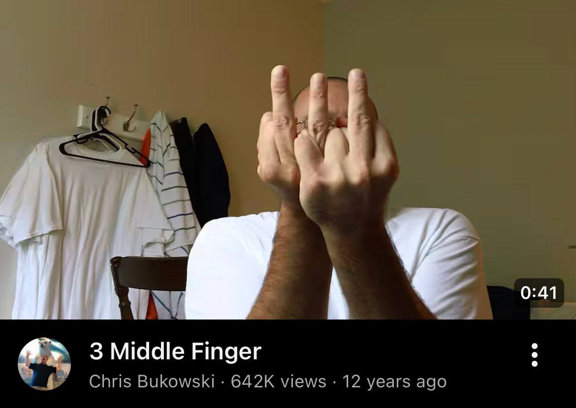 0:41 3 Middle Finger Chris Bukowski views 12 years ago