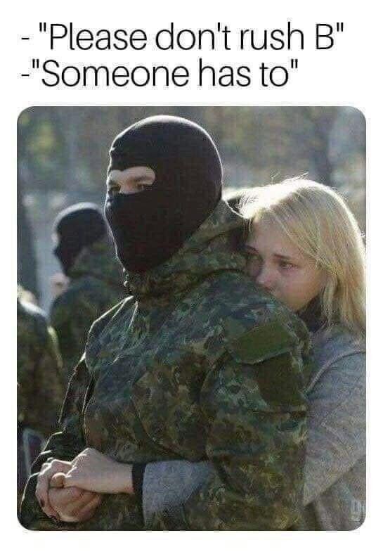 "Реазе don't rush В" -"Someone has to" A