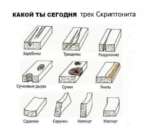КАКОЙ ТЫ СЕГОДНЯ трек Скриптонита Зарубины Трещины Разделение Сучковые дыры Сучки Гниль Сдавлен Скручен Натянут Изогнут