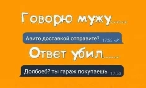 Говорю Авито доставкой отправите? Ответ убил... Долбоеб? ты гараж покупаешь