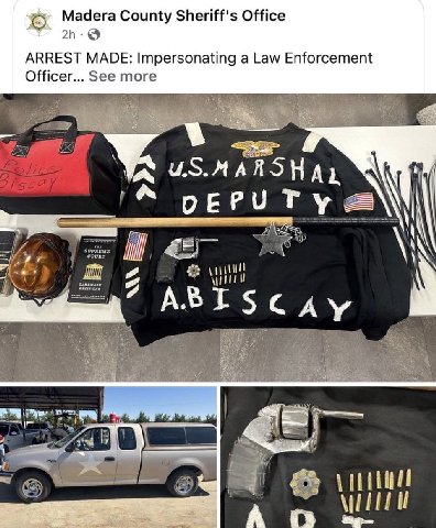 Madera County Sheriff's Office 26 ARREST MADE: Impersonating a Law Enforcement Officer... See more OEPU А у А